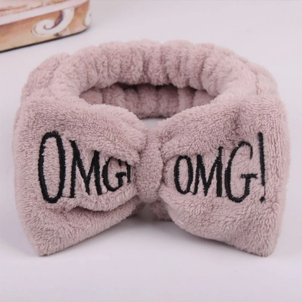 Повязка для волос OMG из кораллового флиса с надписью OMG|Аксессуары укладки| |