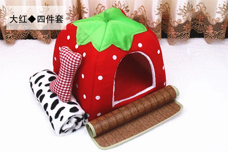 Кровать для кошек и собак 4 шт. товары домашних питомцев кровать домик Клубничная