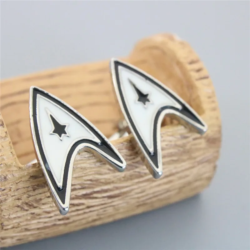 Фильм ювелирные изделия Star Trek эмаль Для мужчин запонки посеребренные рубашки для