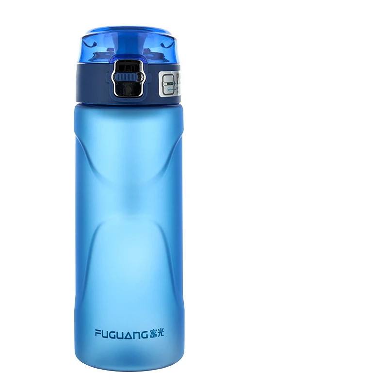 Blue Fashion Simple water bottle Travel hiking office camping Leakproof portable kettle Sport student plastic kettle kid water bottle - Цвет: Blue