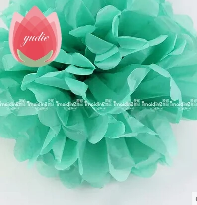 light green Помпоны 1 шт. 30 см, китайская бумага шарики из искусственных цветов Свадебные вечерние украшения партии товары для дома автомобиля Pom декоративные - Цвет: light green