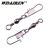 20pcslot fishing connector pin bearing rolling swivel stainless steel with snap fishhook lure tackle accessorie 2 3 4 6 8