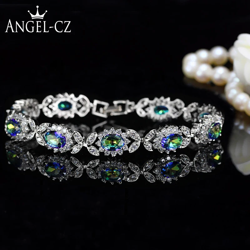 Женское винтажное ювелирное изделие ANGELCZ браслет серебряного цвета с