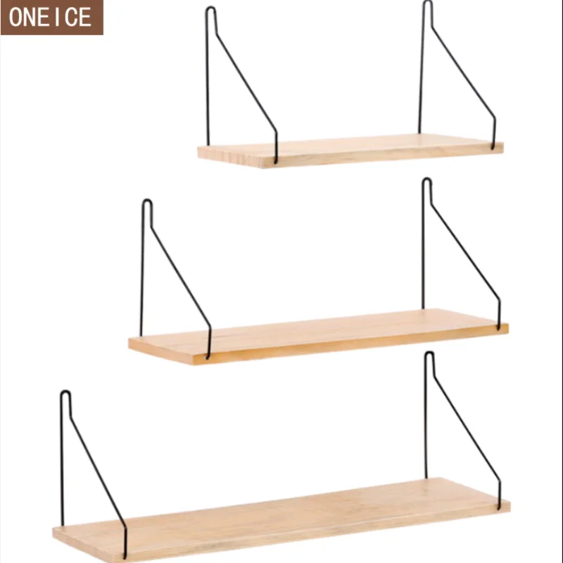 Nordic украшения стены стеллаж для хранения Ретро натурального дерева хранения мусора стойки украшения дома ремесел ваза стойку