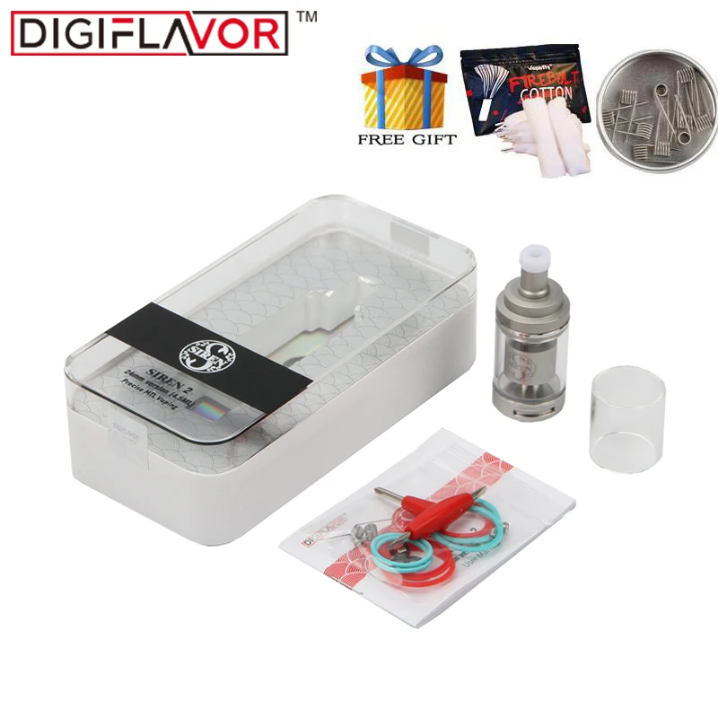 Оригинальный Digiflavor Siren 2 V2 GTA MTL бак впаривания 4 5 мл 24 мм электронная сигарета