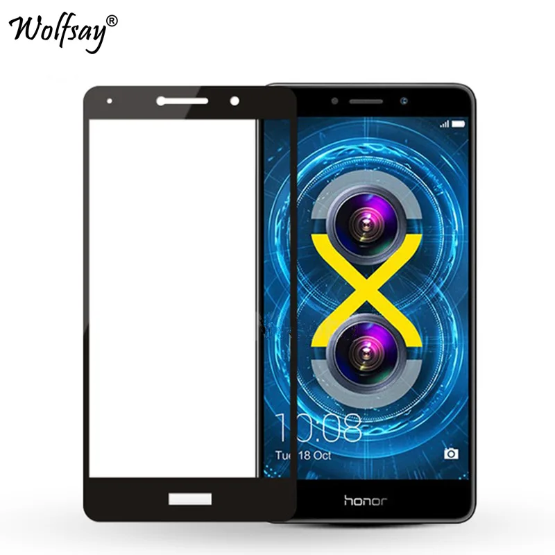 Полное покрытие закаленное стекло для Huawei Honor 6X защита экрана Mate 9 Lite Защитная