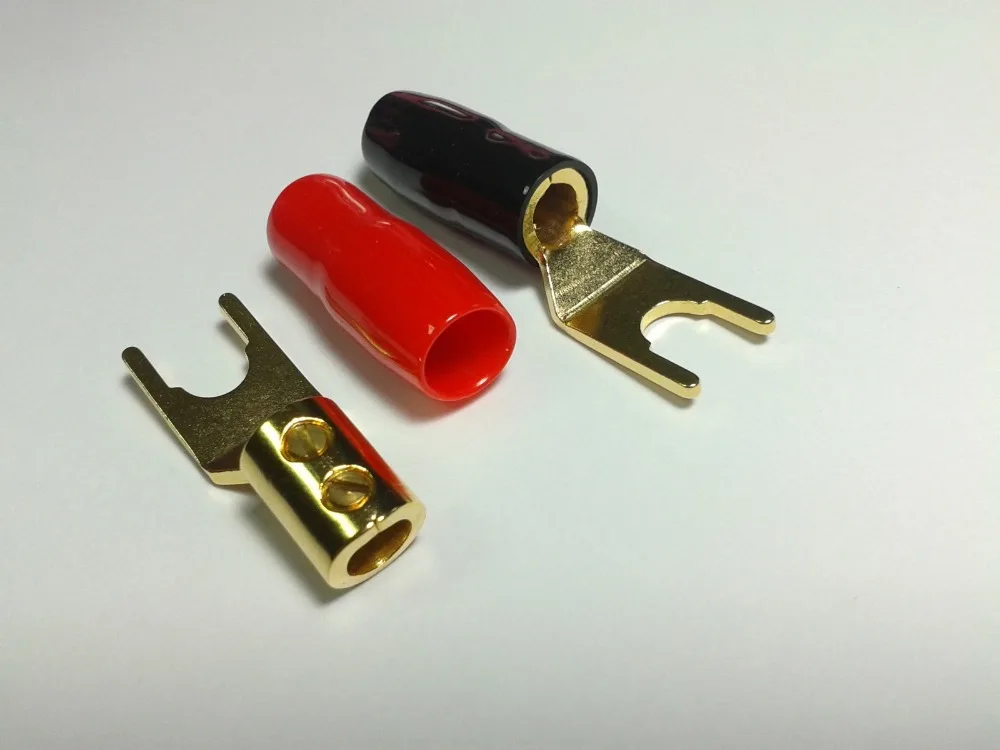 50 шт. позолоченная вилка-Лопатка для динамика винтовой фиксирующий переходник |