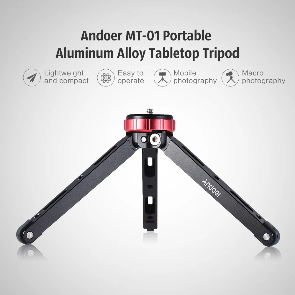 Настольный мини штатив Andoer портативный складной трипод для камеры телефона 1/4