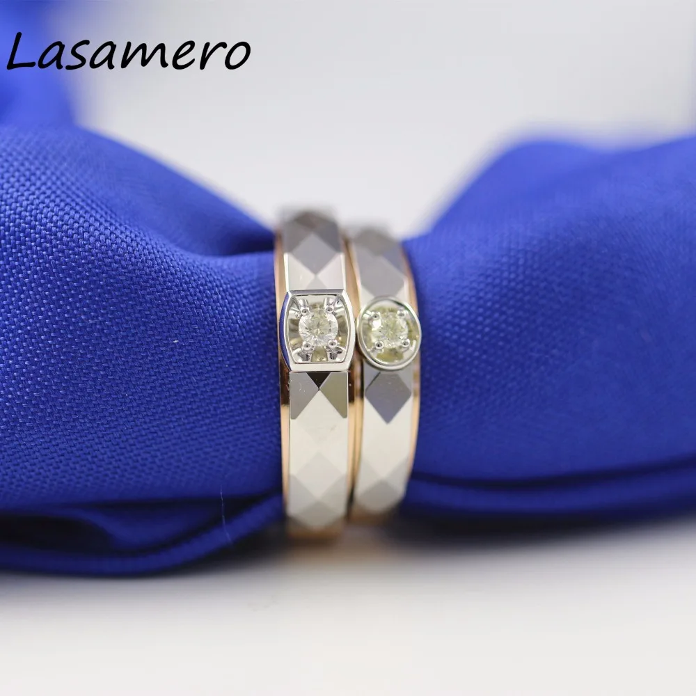 Кольцо для мужчин и женщин LASAMERO 0 057ct кольцо с натуральным бриллиантом кольца пар