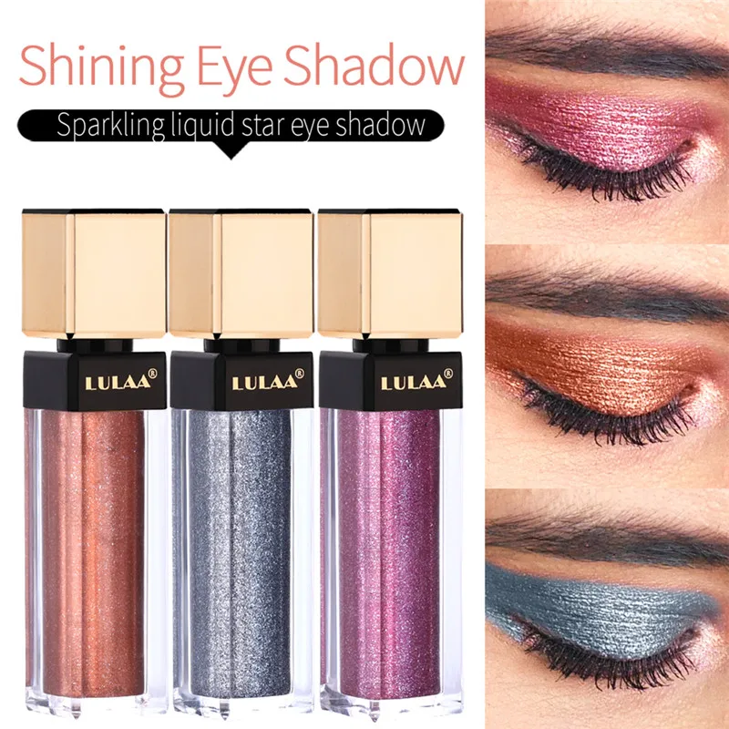 Lulaa Сияющие дымчатые тени для век металлический макияж глаз 12 цветов жидкие