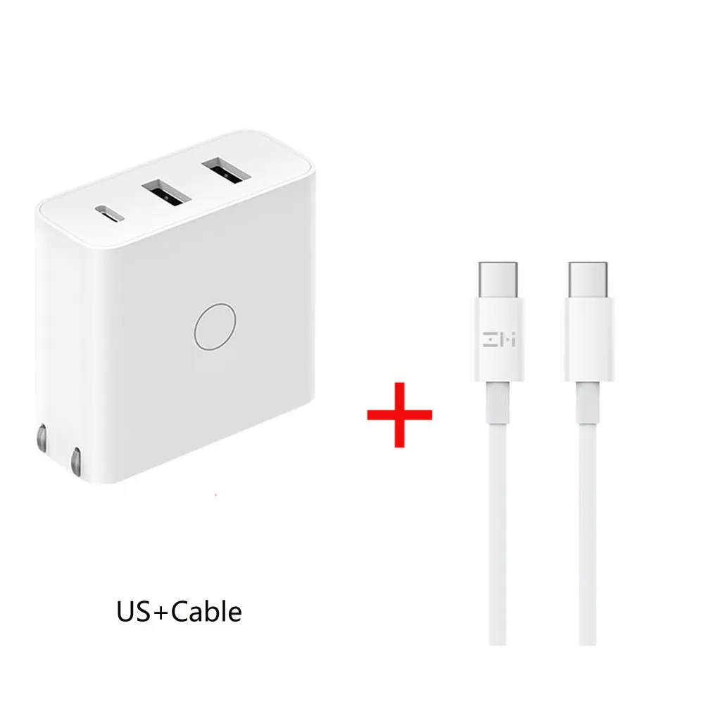 US Plug with cable 65 Вт портативное USB быстрое зарядное устройство USB зарядное устройство настенное зарядное устройство для мобильного телефона для ZMI iPhone X Pad Mookbook Xiaomi Laptop US EU AU Plug - Тип штекера: US Plug with cable