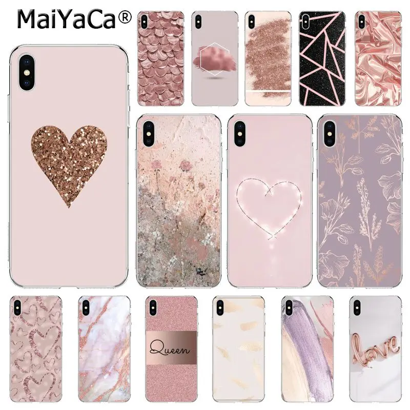 Чехол для телефона MaiYaCa с золотыми розовыми блестками для iphone 11 Pro 11Pro Max 8 7 6 6S Plus 5 5S SE XR X XS MAX