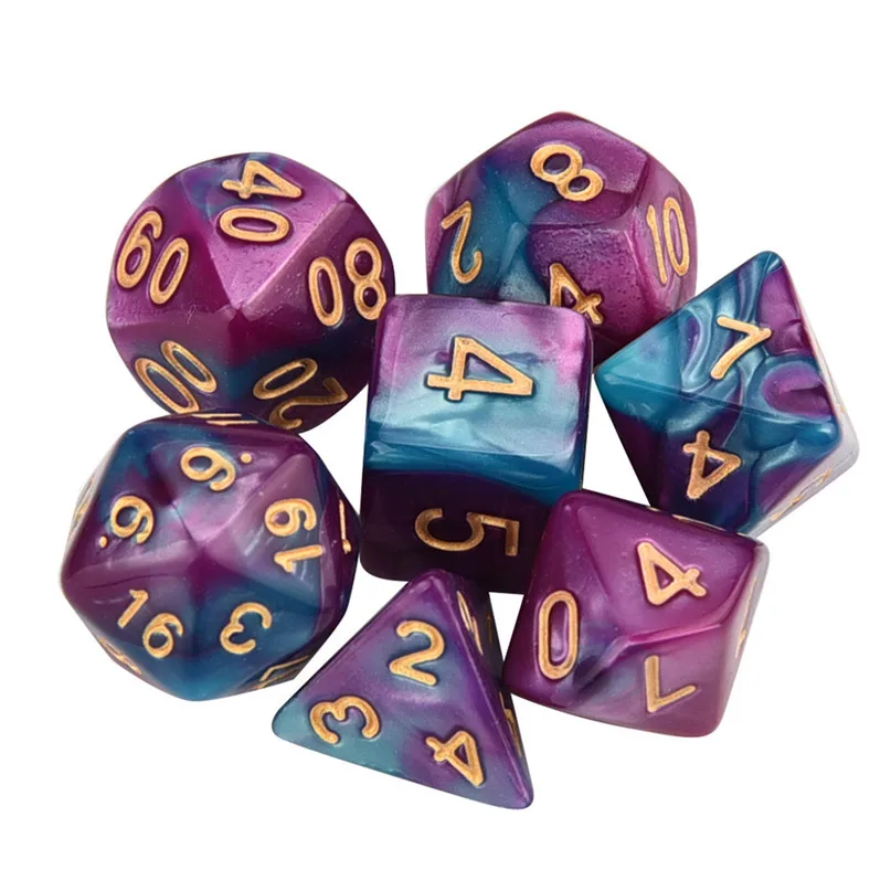7 шт./компл. TRPG игра в кости полиэдральный D4 D20 мульти сторонее акриловое Рождество