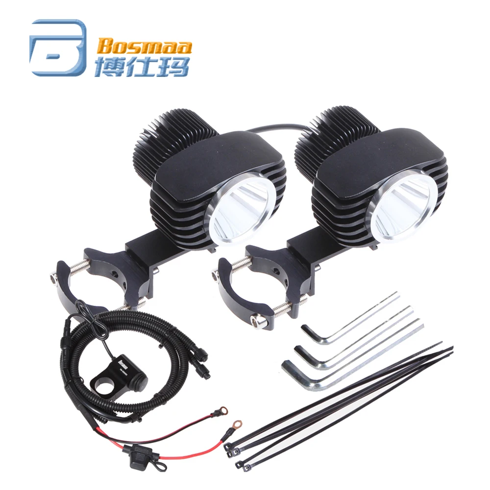 Bosmaa 2x18 Вт 2700Lm мотоциклы светодиодный внешний/внутренний фары точечные огни с чипом XHP70 для автомобилей Мото грузовиков DRL Противотуманные фары
