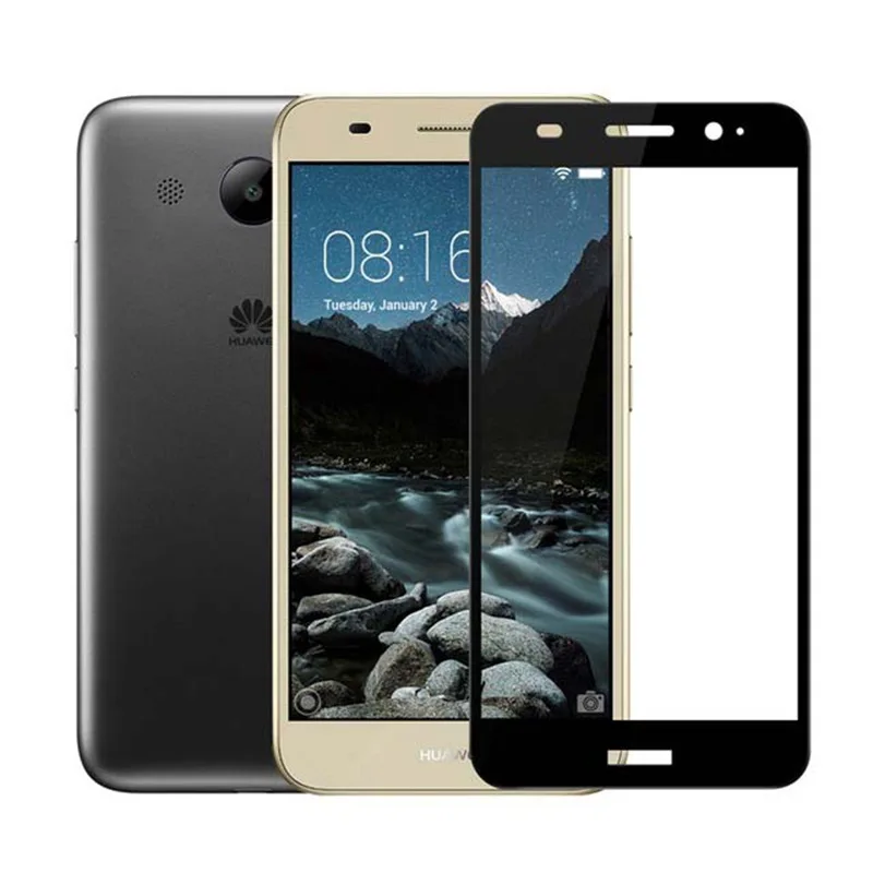 Y3 2017 CRO U00 9H полное покрытие закаленное стекло для Huawei L22 L02 L03 L23 Y5 lite Защитная