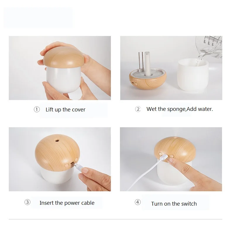 200 мл ультразвуковой увлажнитель воздуха Чистый кактус цветной свет USB диффузор