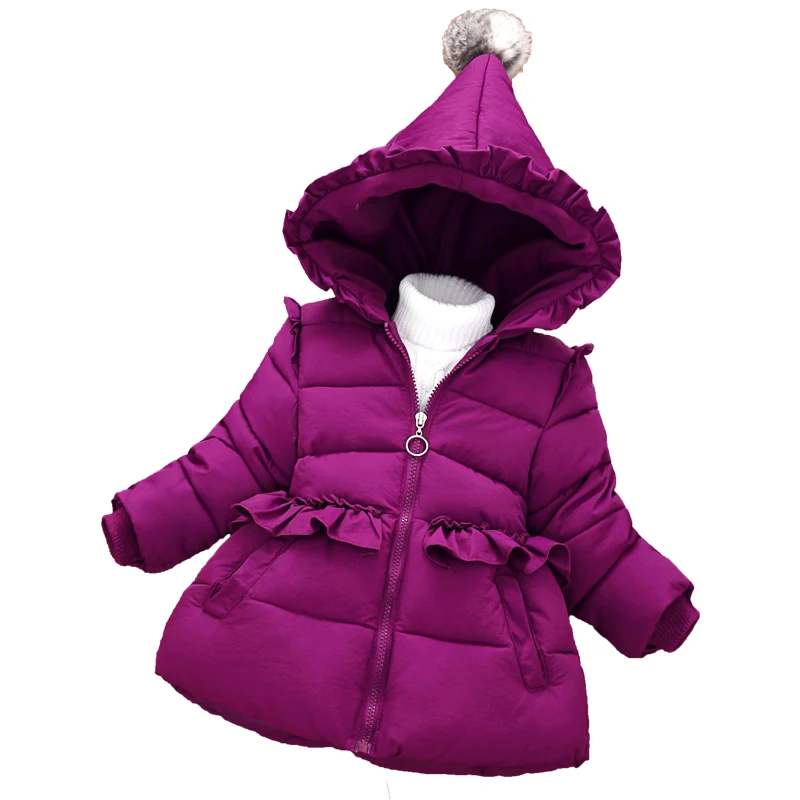 Зимняя Теплая Повседневная Верхняя одежда для маленьких девочек куртки с