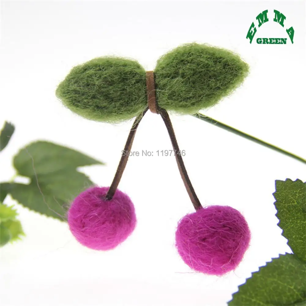 Fashion Cute Cherry Ball Wool for Craft For DIY Wedding Home Decoration Garment Sewing on Cloth Accessories Christmas Deco 10pcs | Украшения