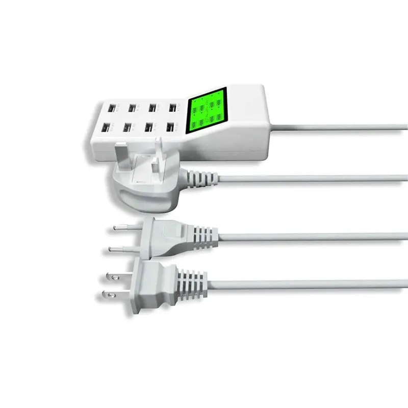 8 портов USB настенное зарядное устройство LED экран дисплея США ЕС Великобритании