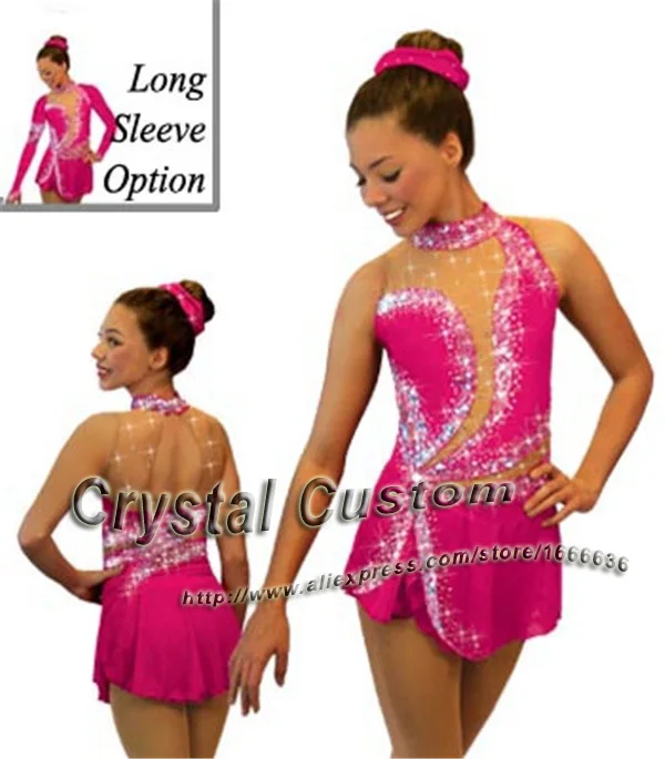 

Professional Customized Ice Skating Dresses For Girls With Spandex Graceful New Brand Ice Skating Competition Dress DR2621