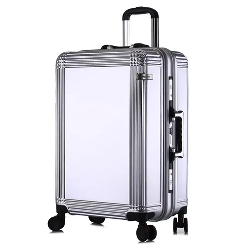 Silver grey KLQDZMS новые модные солнцезащитные очки в стиле ретро с 20/24 дюймов алюминиевая рама багаж на ролликах для ручной клади с тележкой, масштабных дорожных чемоданов, мужские бизнес-сумки для багажа - Цвет: Silver grey