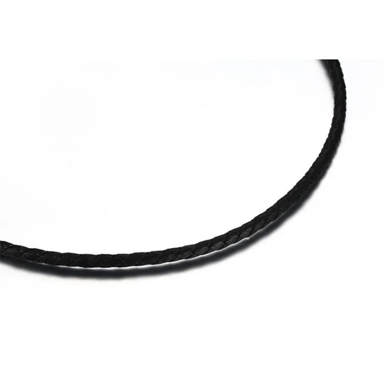Simple short PU leather accessories choker necklace black Woven rope stainless steel magnetic button gift | Украшения и