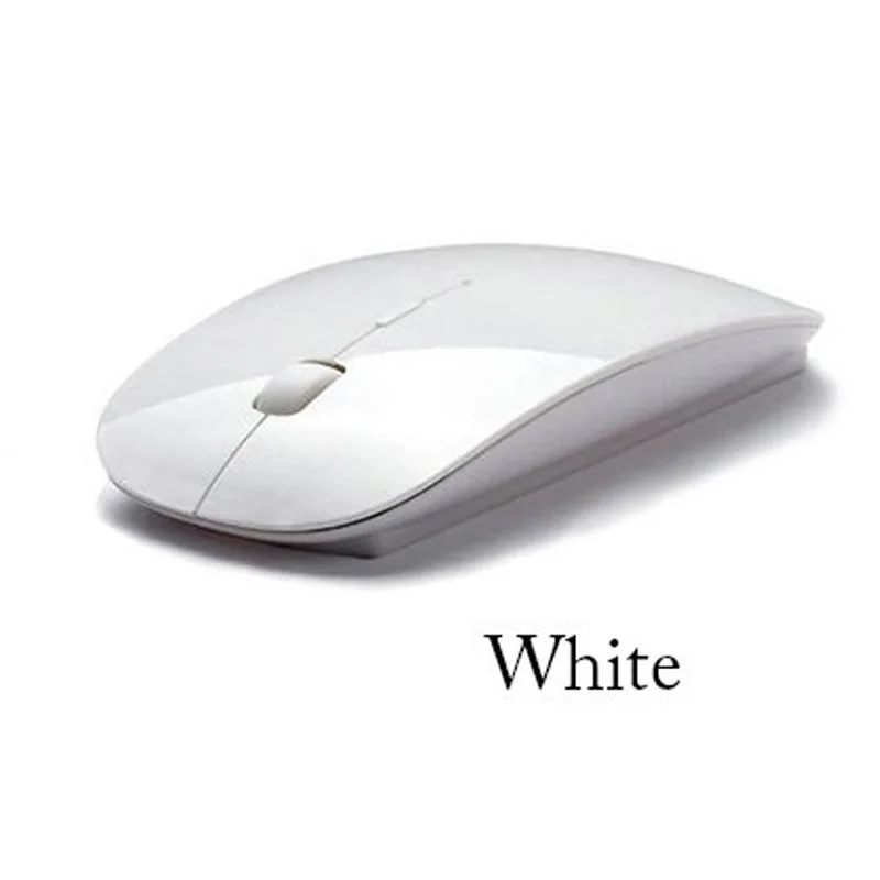 White Компьютерная мышь для ноутбука, ультратонкая оптическая беспроводная мышь 2,4G, USB приемник, беспроводная воздушная мышь - Цвет: White