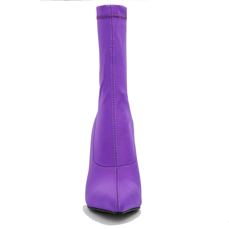 fashion new stiletto pointed elastic booties sexy Lycra catwalk women's boots large size 34-49 yards