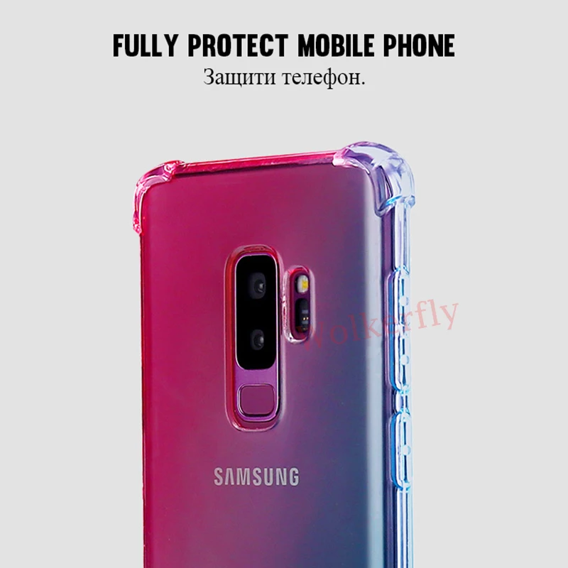 Силиконовый чехол для samsung Galaxy M20 M10 S10E S10 S9 S8 J4 J6 плюс J8 A9 A8 A6 A7 J5 Prime J7 Note 9 8 градиентный чехол