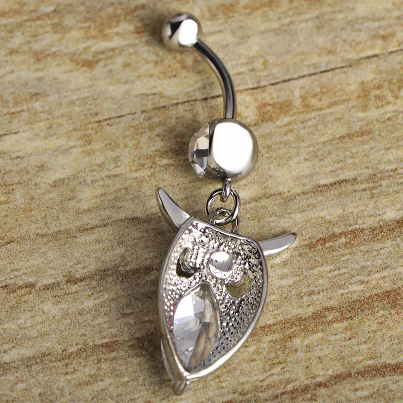 Funmor Сова пирсинг пупка Кольца для Для женщин девочек соблазнительный кулон