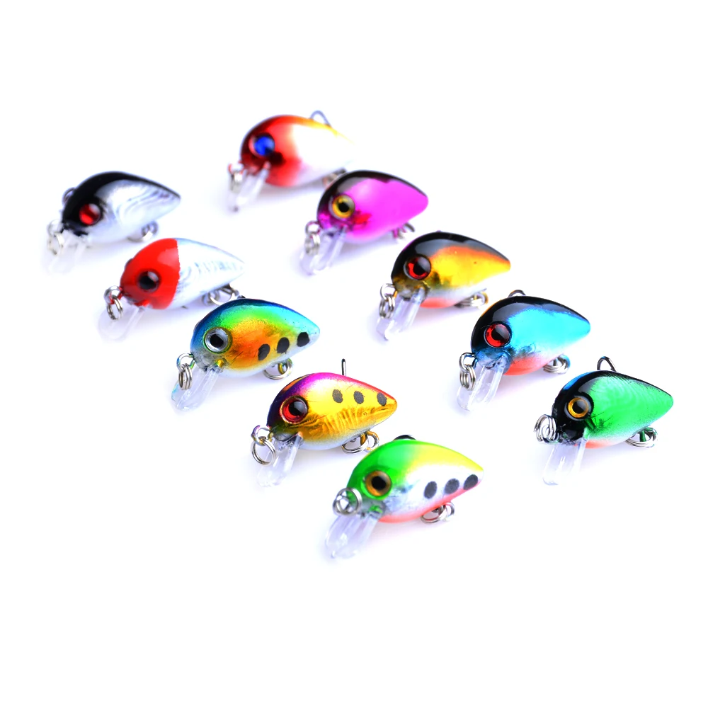 

10pcs Mini Crankbait Fishing Lure Topwater Artificial Japan Hard Bait 30mm 1.7g Minnow Swimbait Trout Bass Carp Fishing