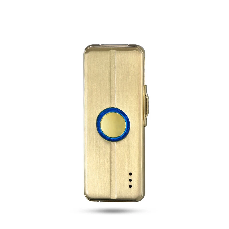 Перезаряжаемая через USB Зажигалка Вольфрамовая турбо сигарета курить может играть музыку может вращаться - Цвет: yellow