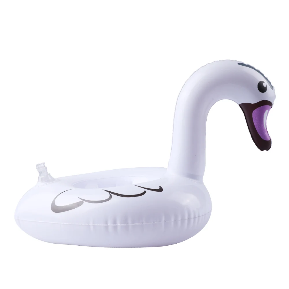 white swan Мини-плавающий держатель для чашки, надувные игрушки для бассейна, вечерние детские игрушки для воды, украшение, надувной бассейн, поплавок, держатель для напитков - Цвет: white swan