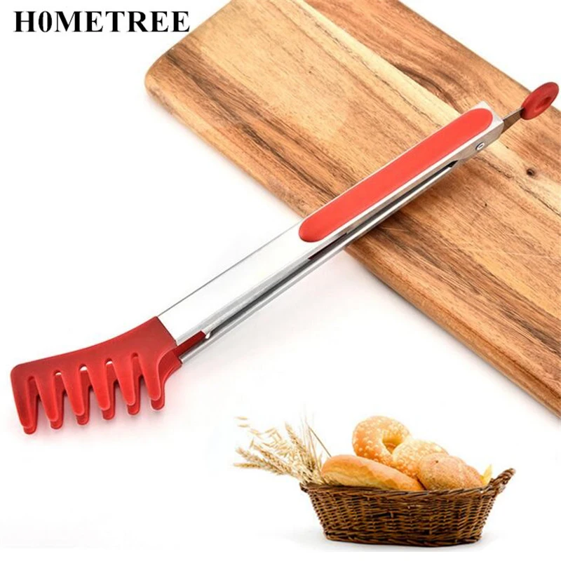

HOMETREE 12 Ince Stainless Steel Barbecue Food Tongs Camping BBQ Fruit Clips Salad Bread Tong Clamp Utensils Kitchen Tools H368
