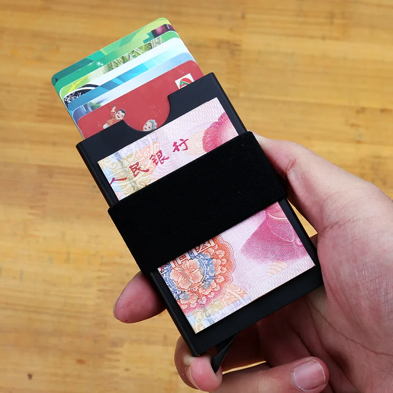 Повседневный держатель для карт ID модный металлический алюминиевый кошелек с