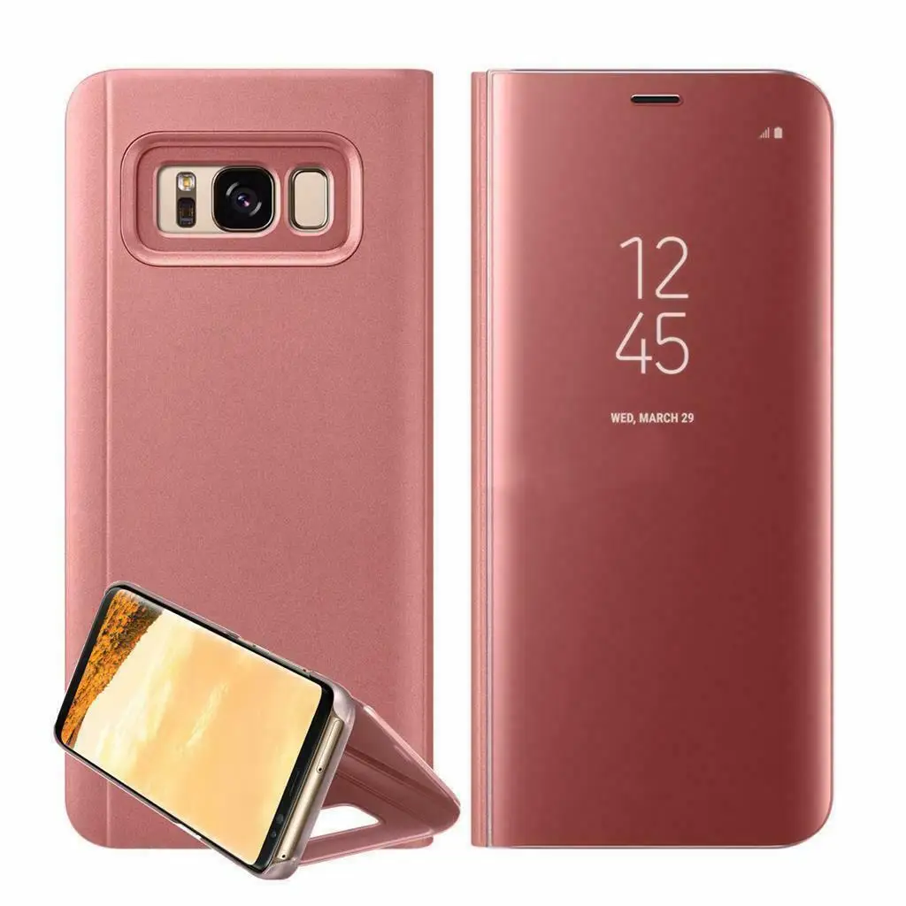 Зеркальный чехол для samsung Galaxy J4 J6 плюс умный кожаный флип-чехол с подставкой для A6 A8 плюс A750 A20 A30 A40 A50 A60 A70