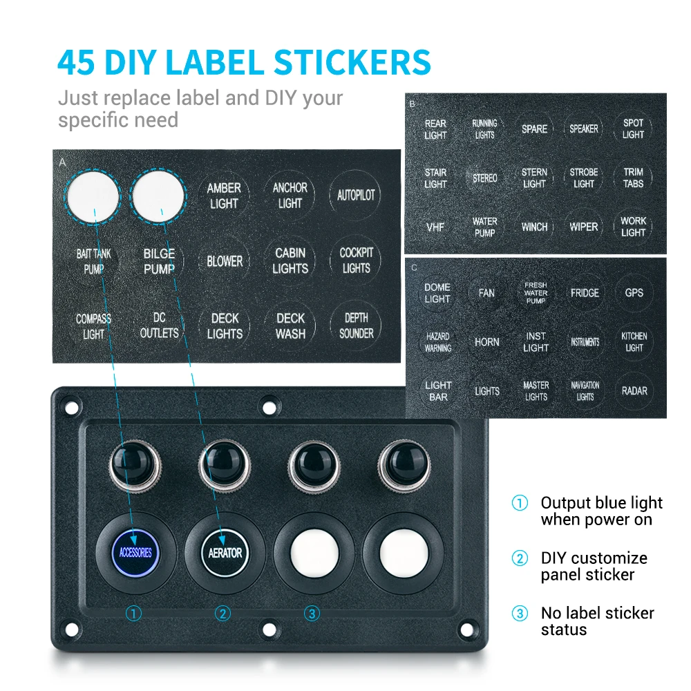 Предварительно Проводная Светодиодная панель-выключатель micголоволомка 12 В/24 В 4