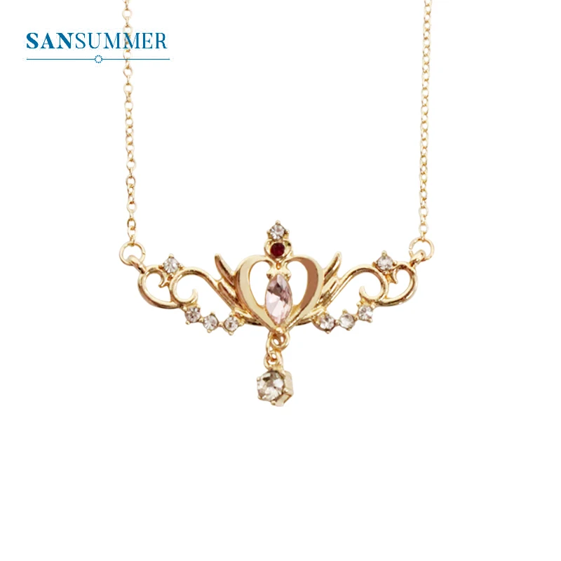 Женское колье с сердцем и стразами SANSUMMER изысканное дизайнерское ожерелье для