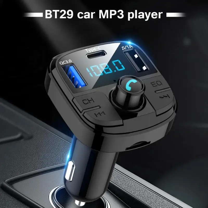 BT29 авто FM передатчик Bluetooth 5 0 CarKit MP3 аудио музыкальный плеер Handsfree Тип C зарядка
