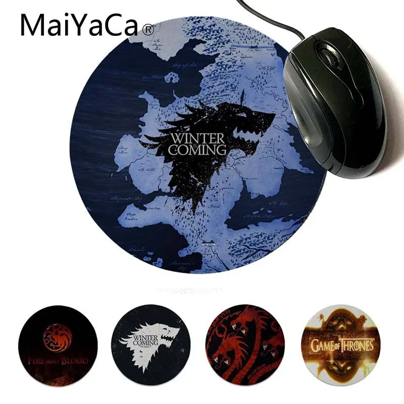 MaiYaCa забавная игра престолов, силиконовый коврик для мыши, Профессиональный круглый игровой коврик для мыши, коврик для клавиатуры