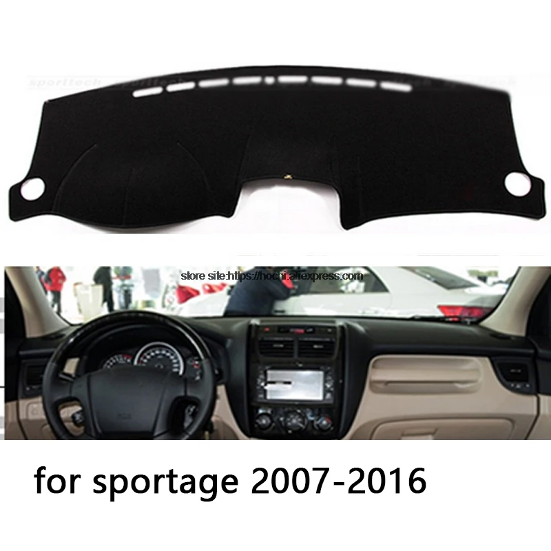 STPLRGECP двухслойный черный Даш коврик для kia sportage R Dashmat ковер Приборная панель