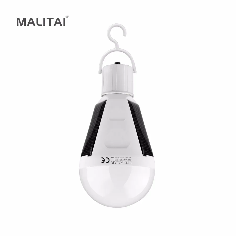 Светодиодный светильник на солнечной батарее 7 Вт 12 E27 110 В 220 перезаряжаемый