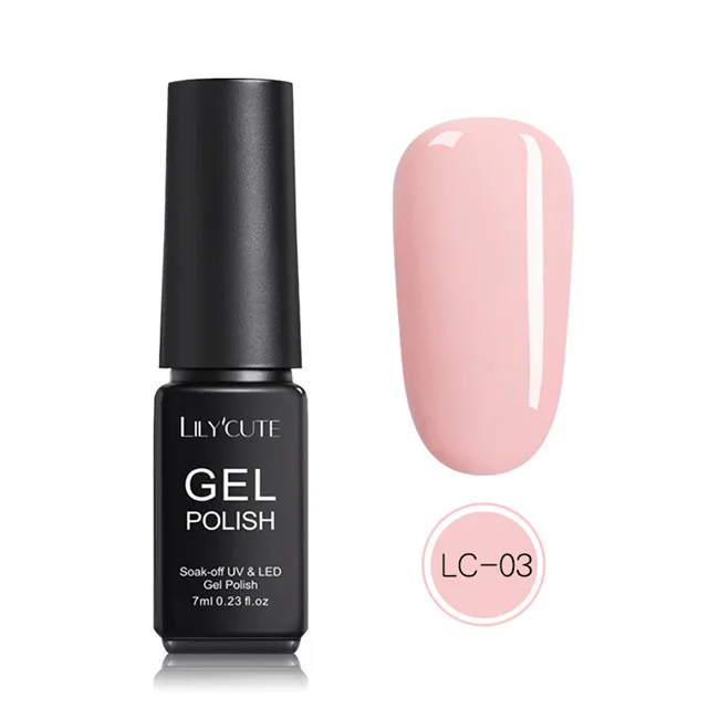 LC-03 LILYCUTE 7 мл чистый лак для ногтей набор замочить карамель УФ гель лак длинный прочный ноготь цветной лак для ногтей маникюр - Цвет: LC-03