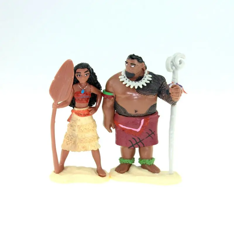Игрушки Принцессы Disney 5 шт./компл. 10 см Моана Maui Heihei Waialik Chief Tui ПВХ экшн фигурка