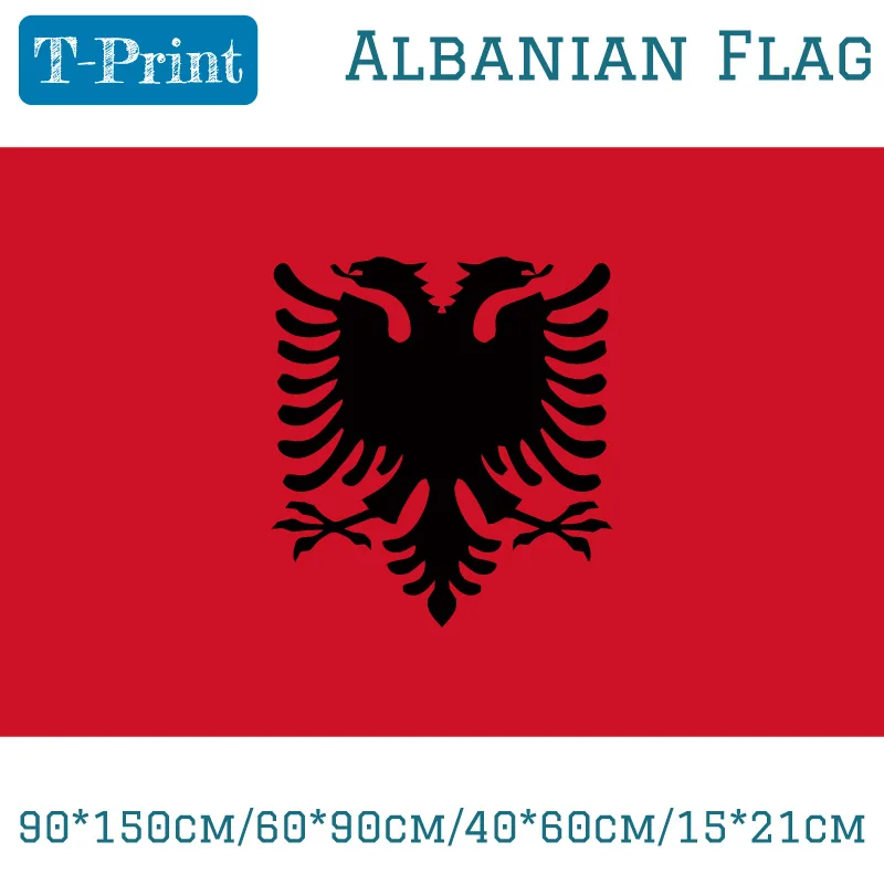 

90x150cm/60x90cm/40x60cm15x21cm Albanian Flag 3ft 5ft Polyester Flag National Day Sports meeting Gift Banner flag decoration