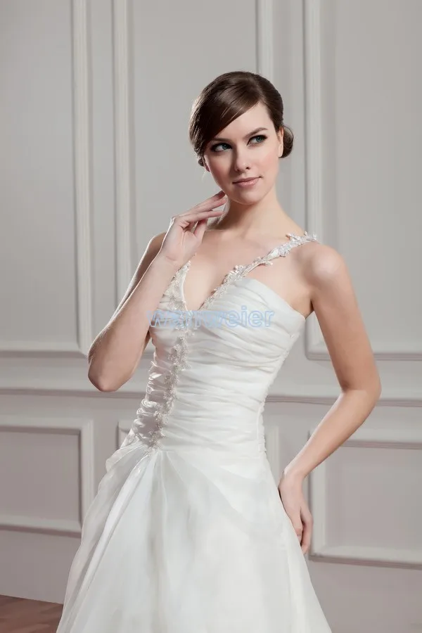 free shipping 2016 new design casual dress white train custom size/color for a holiday bridal gown glamour wedding dresses | Свадьбы и