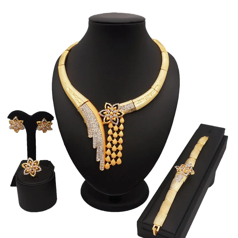 

african jewelry set free shipping fashion jewelry gold women necklace wedding party jewelry
