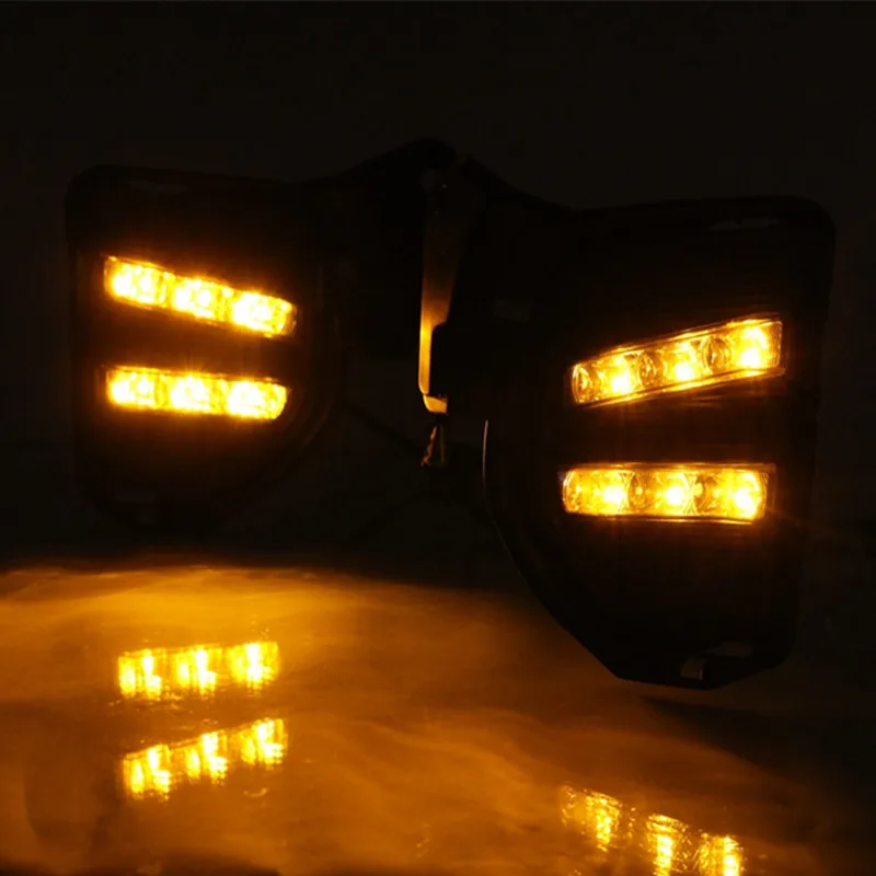 White Yellow Car LED Daytime Running Light DRL Daylight Fog Lamp Headlight Kit For Toyota Hiace 2014 2015 2016 | Автомобили и