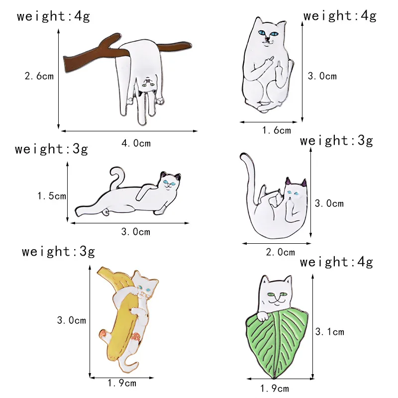 Творческий поза Bizarre Cat Броши джинсы Сумочка Брошь металла значки для