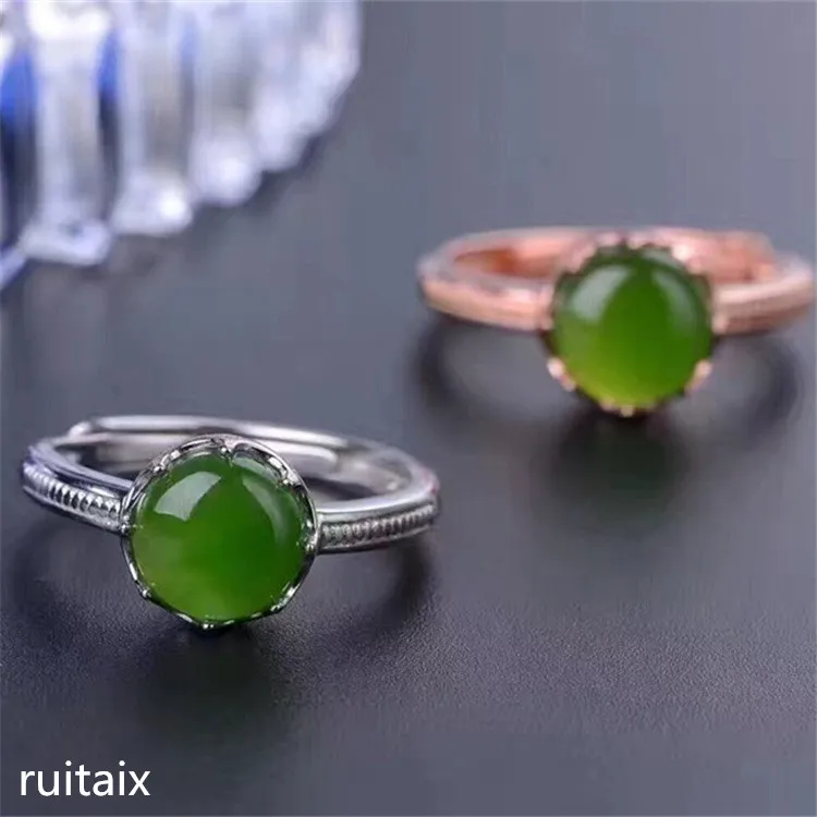 

KJJEAXCMY fine jewelry 925 Pure silver inlay natural jasper female ring jewelry gemstone simple plant foliage inlay diamond